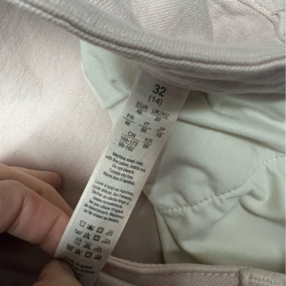 Spanx Jeans Women's Size 33 Pink The Slim-X Cropped Denim Stretchy High Rise - Picture 7 of 8